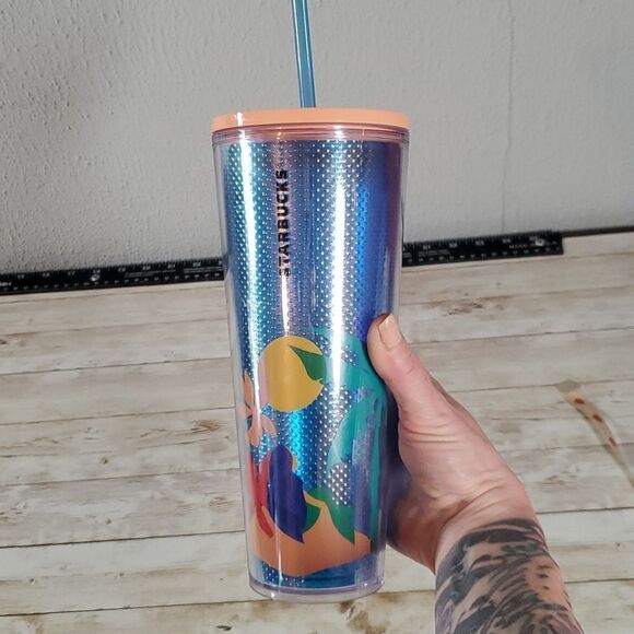 Starbucks Venti 2020 Summer Cold Tumbler Blue Iridescent Mermaid - Picture 1 of 6